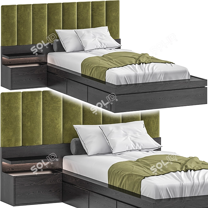 3DSMax2014 V-Ray Bed Design 3D model image 1