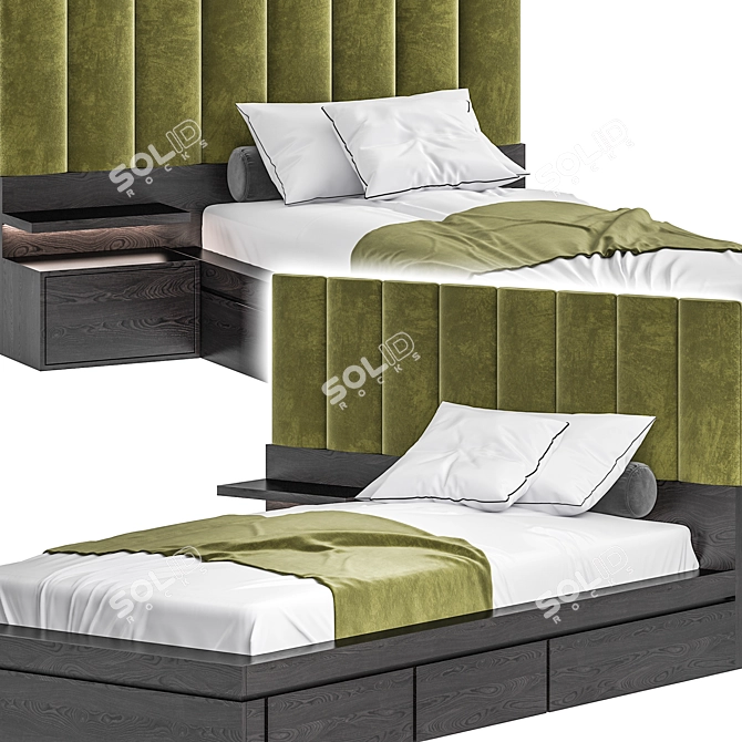 3DSMax2014 V-Ray Bed Design 3D model image 2