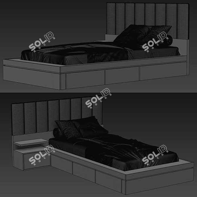 3DSMax2014 V-Ray Bed Design 3D model image 4