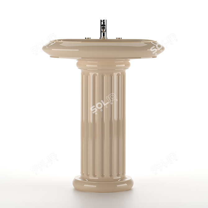 Sleek Ceramic Wash Basin 3D model image 3