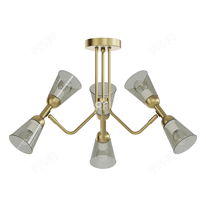 Sleek Glass Pendant Light 3D model image 1