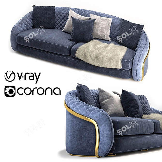 Elegant Cantori Portofino Sofa 3D model image 3