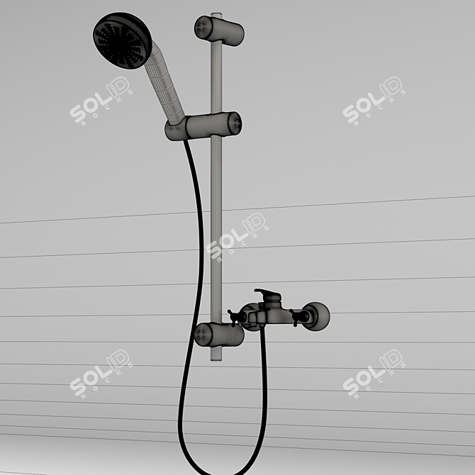Modern Bathroom Faucet Set 3D model image 7