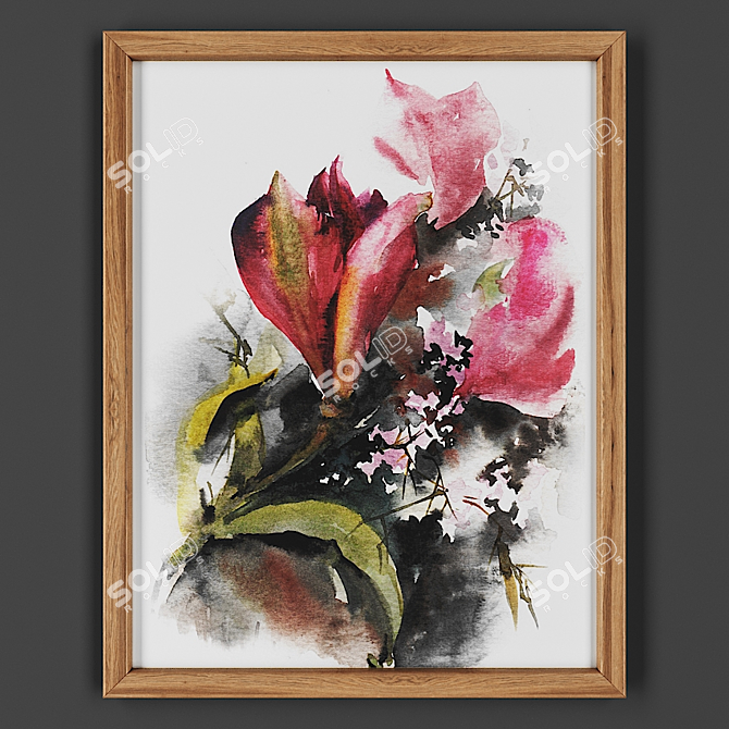 Wooden Framed Picture 3D model image 1