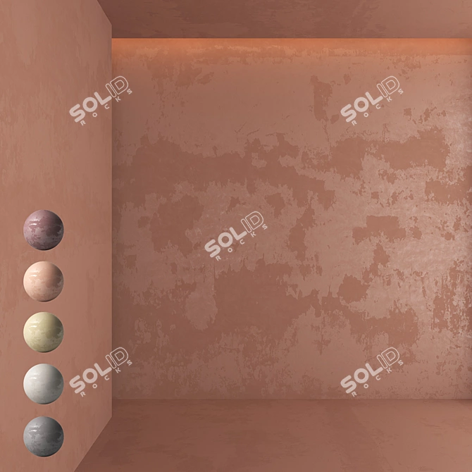 Elegant Plaster: High-Quality Decorative Texture 3D model image 1