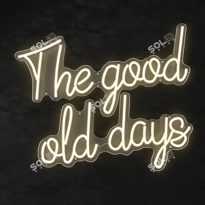 Vintage LED Text Sign: The Good Old Days 3D model image 1