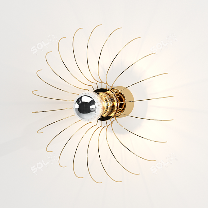 Golden Spider Wall Light 3D model image 1