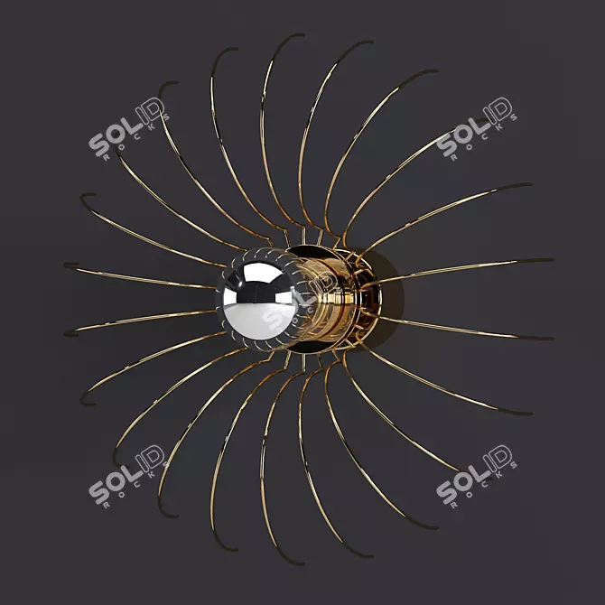 Golden Spider Wall Light 3D model image 2