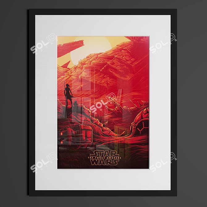  Galactic Star Wars Poster Frame 3D model image 1