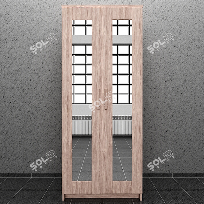 Modern IKEA Brimnes Wardrobe 3D model image 1