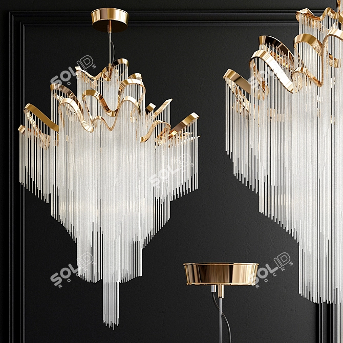 Ethereal Elegance: Terzani Stream Chandelier 3D model image 1