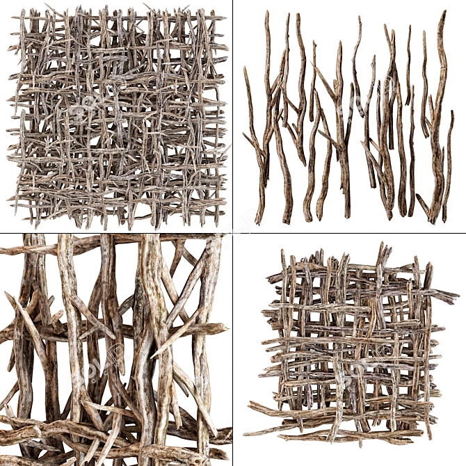 Title: Versatile Branch Decor for Panels and Ceilings 3D model image 1