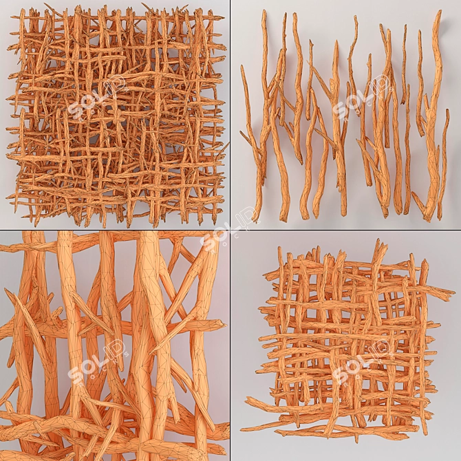 Title: Versatile Branch Decor for Panels and Ceilings 3D model image 5