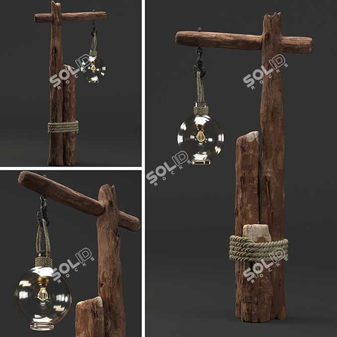 Wooden Light Collection 3D model image 4