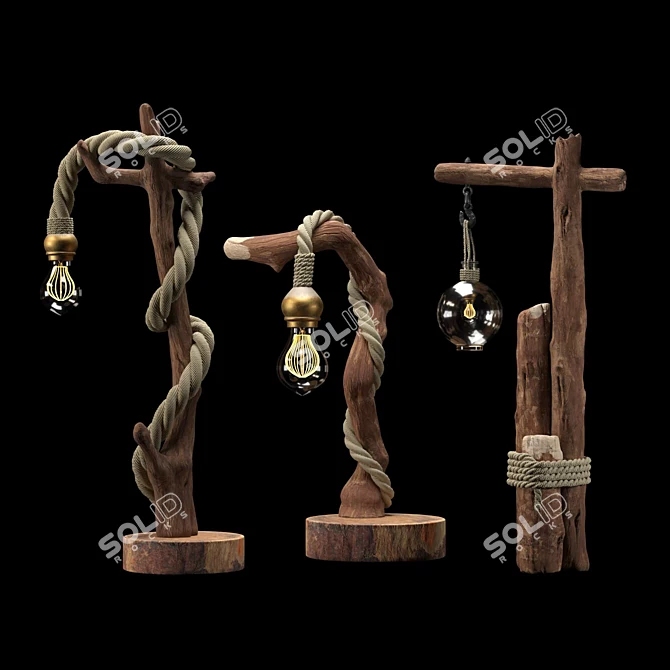 Wooden Light Collection 3D model image 12