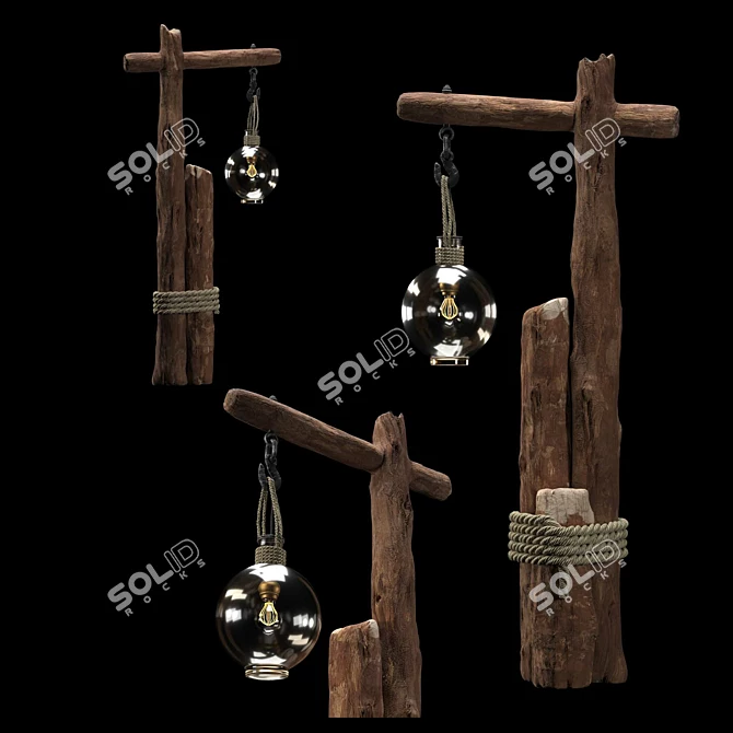 Wooden Light Collection 3D model image 14