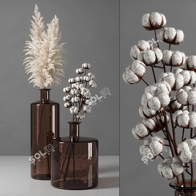 Elegant Decor Vase Collection 3D model image 1