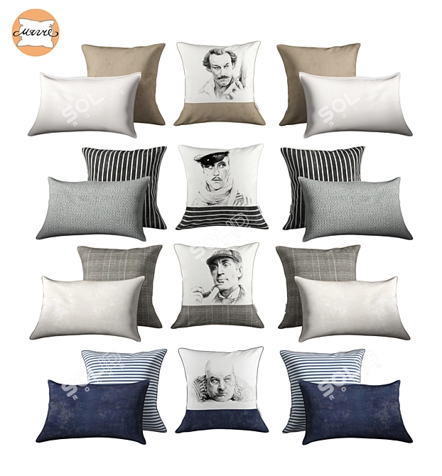 Softer Cushion Set: Comfort in Every Corner 3D model image 1