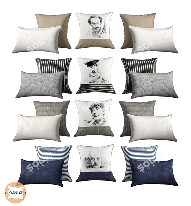 Softer Cushion Set: Comfort in Every Corner 3D model image 3