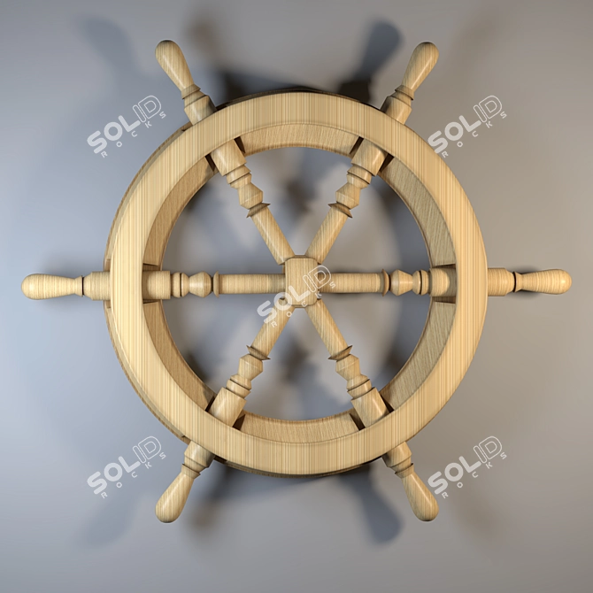 Wooden Ship Rudder: Smooth Steering 3D model image 1