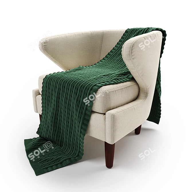 Elegant Sophia Plaid Accent Chair 3D model image 1