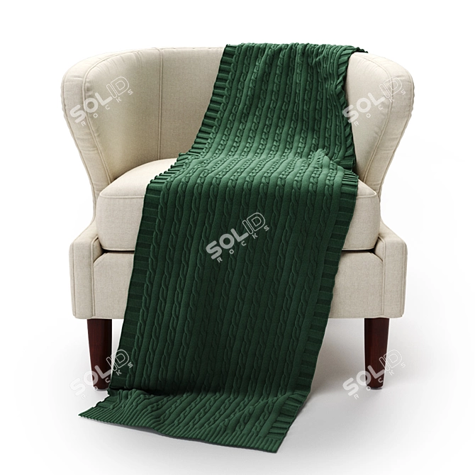 Elegant Sophia Plaid Accent Chair 3D model image 2