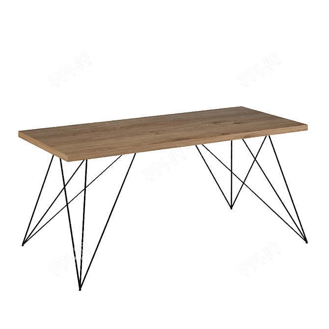 Vintage Wooden Table-1800mm 3D model image 3