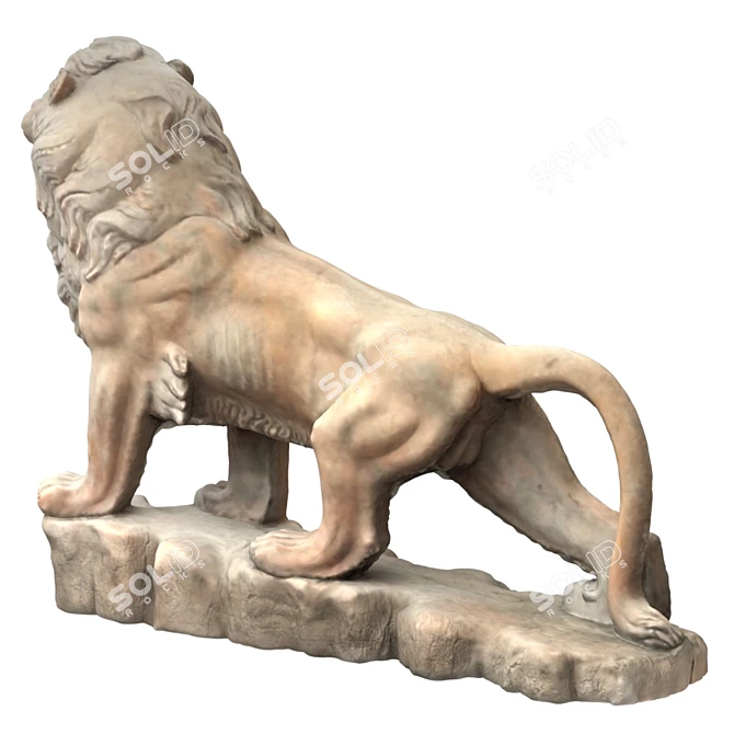 Roaring Lion Statue - Majestic Home Decor 3D model image 2