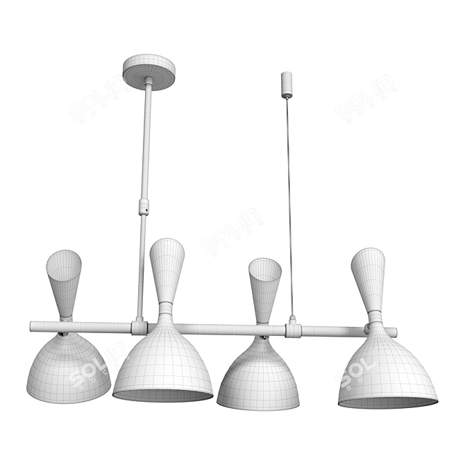 Modern Metal Pendant Chandelier 3D model image 3