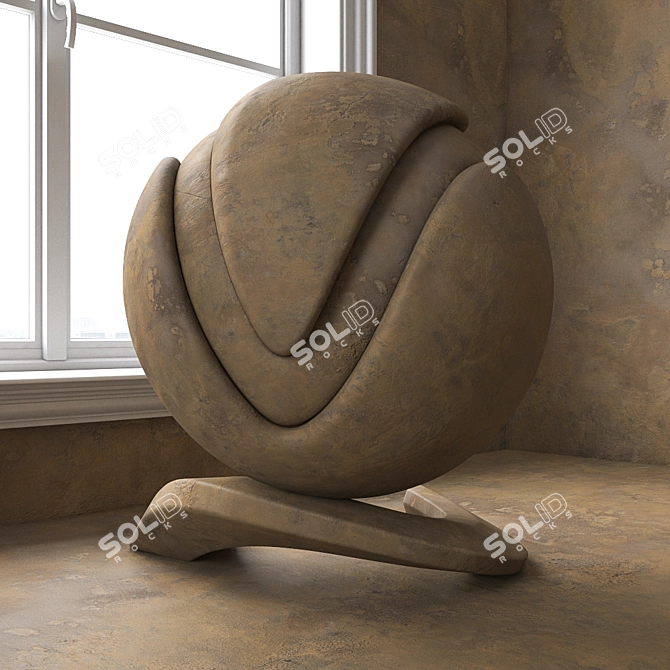 Elegant Plaster Wall Design 3D model image 3