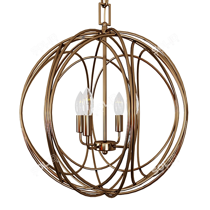 Modern Arbor Lamp Cage - Stylish Lighting Fixture 3D model image 1