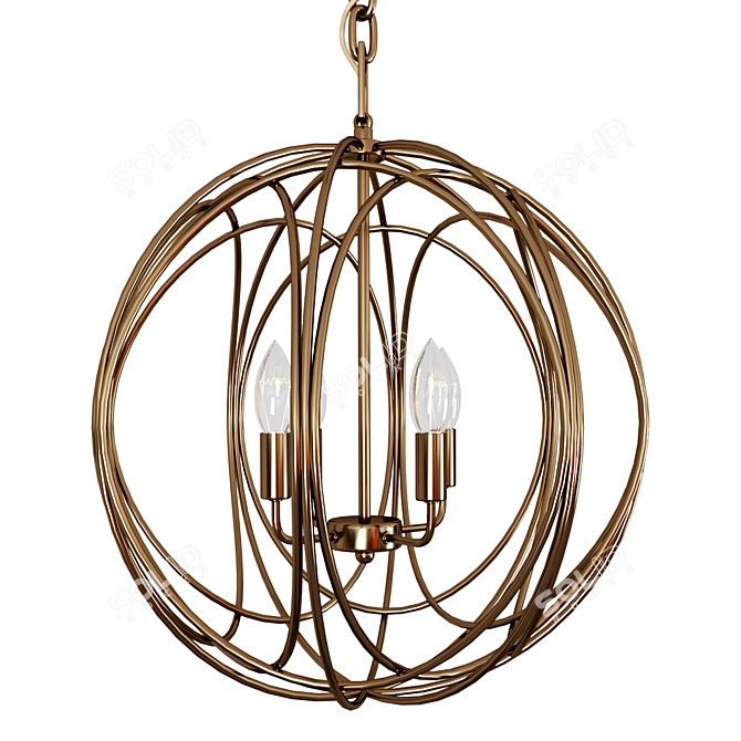 Modern Arbor Lamp Cage - Stylish Lighting Fixture 3D model image 2