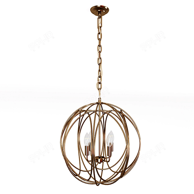 Modern Arbor Lamp Cage - Stylish Lighting Fixture 3D model image 3