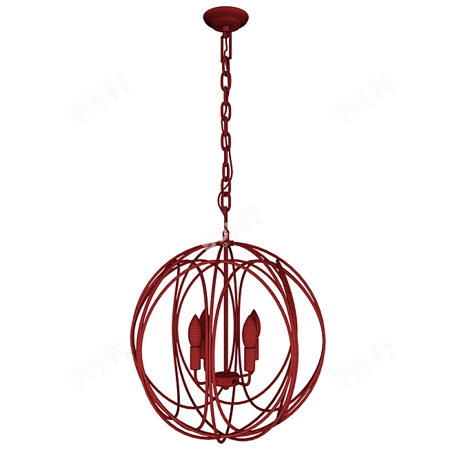 Modern Arbor Lamp Cage - Stylish Lighting Fixture 3D model image 6