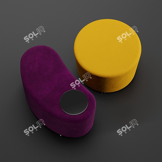 Dumbo Velvet Chrome Pouf 3D model image 2