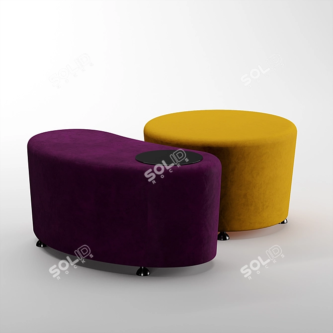 Dumbo Velvet Chrome Pouf 3D model image 5