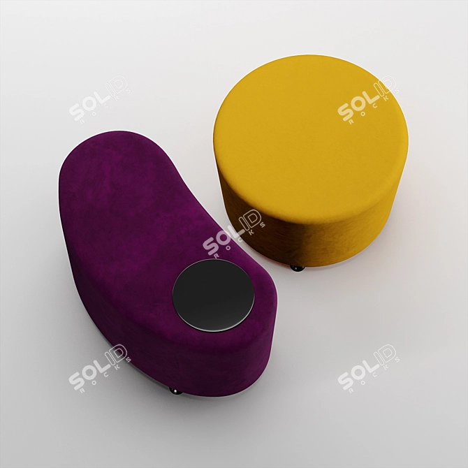 Dumbo Velvet Chrome Pouf 3D model image 6