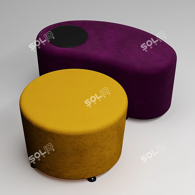 Dumbo Velvet Chrome Pouf 3D model image 7