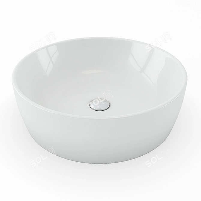 Minimalist 48cm Basin 3D model image 1