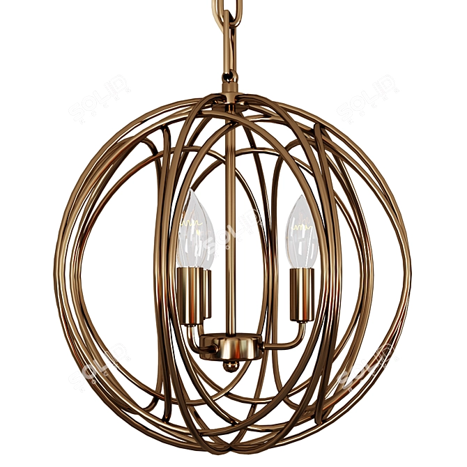 Title: Arbor Modern Hanging Cage Lamp 3D model image 1