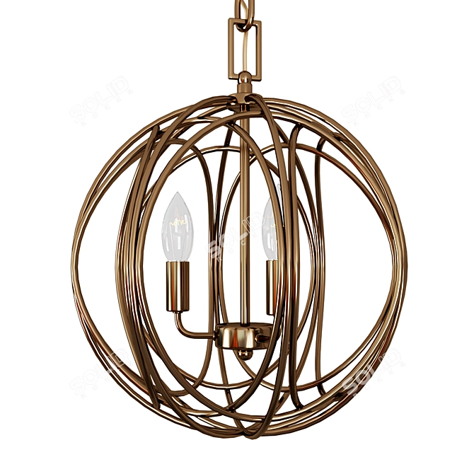 Title: Arbor Modern Hanging Cage Lamp 3D model image 2