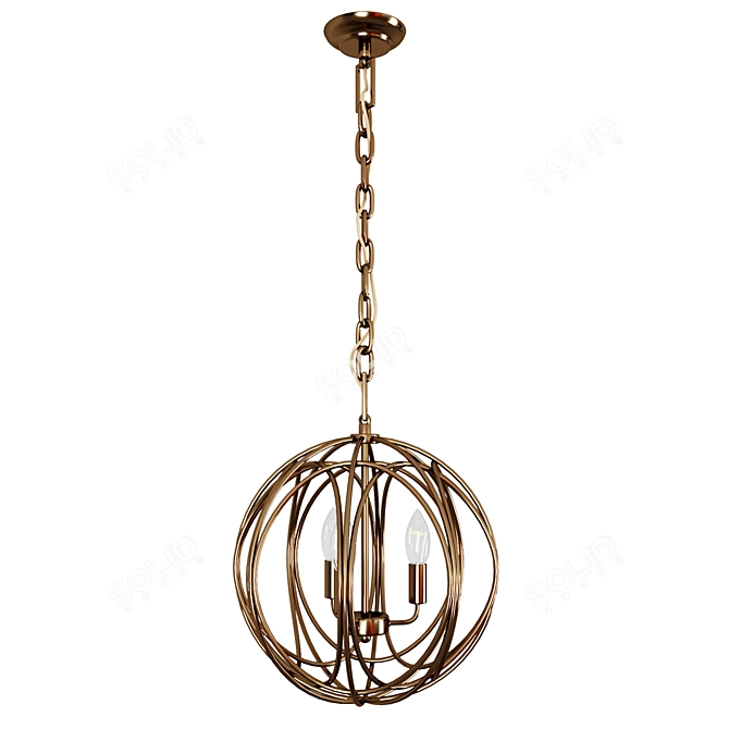 Title: Arbor Modern Hanging Cage Lamp 3D model image 3