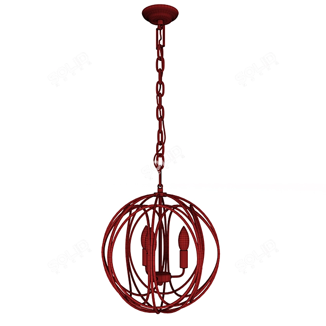 Title: Arbor Modern Hanging Cage Lamp 3D model image 4
