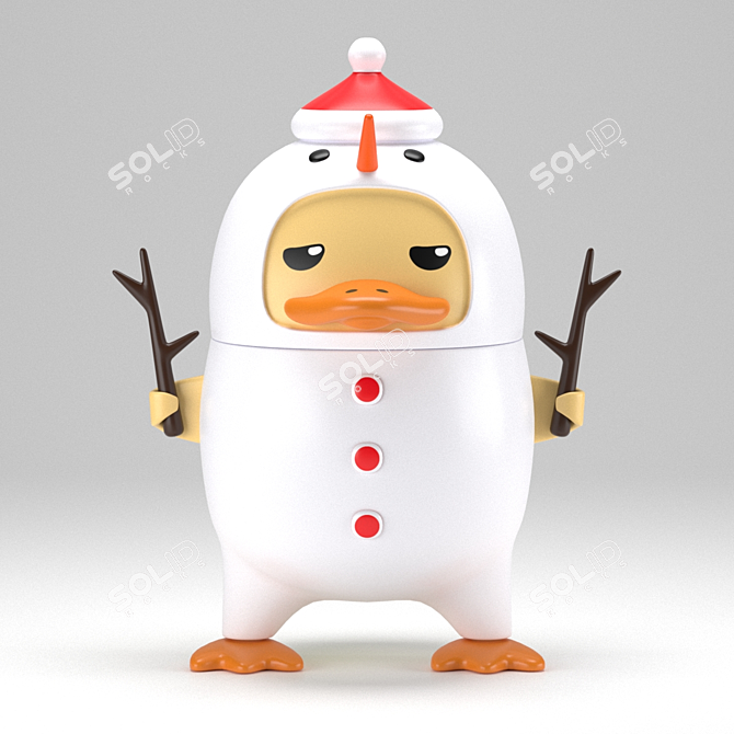 Whimsical Duckoo Winter Figurines 3D model image 4