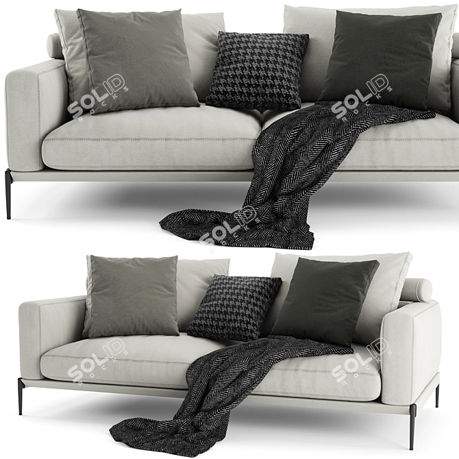 Elegant Flexform Romeo 2 Sofa 3D model image 2