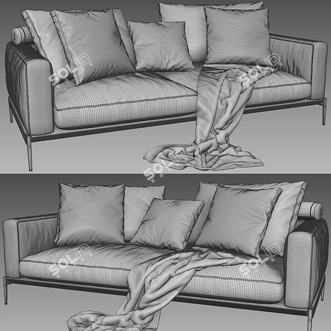 Elegant Flexform Romeo 2 Sofa 3D model image 3