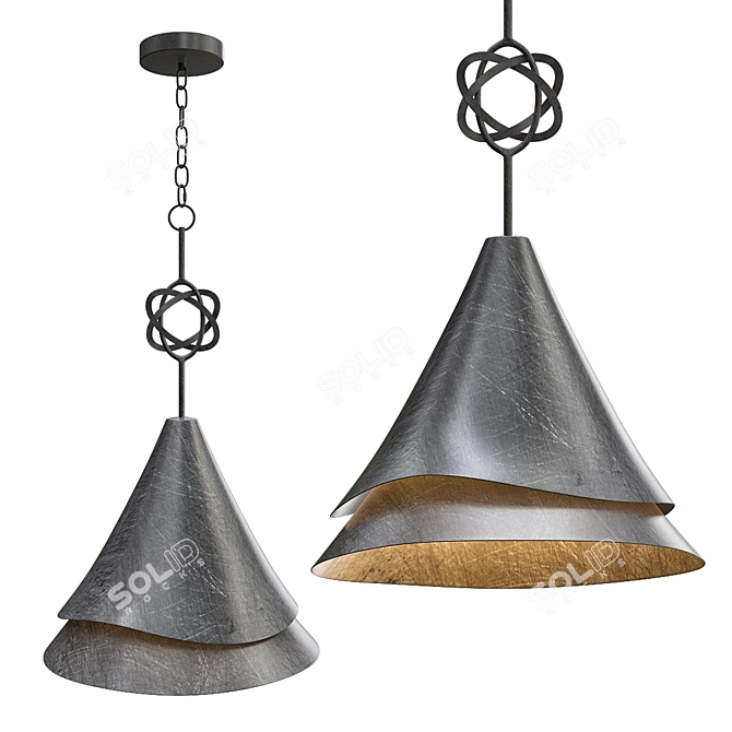 Elegant Hanausububi Pendant Light 3D model image 1