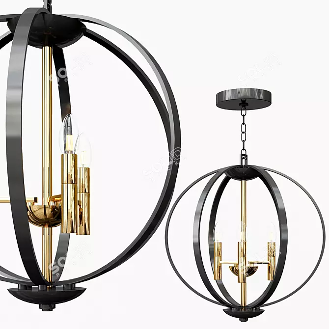 Elegant Euclid Pendant Chandelier 3D model image 1