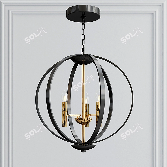 Elegant Euclid Pendant Chandelier 3D model image 2
