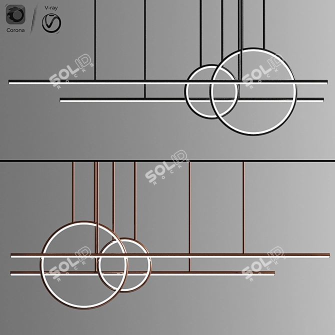 Chute Calypso Linear Suspension: Sleek and Stylish Lighting Solution 3D model image 1